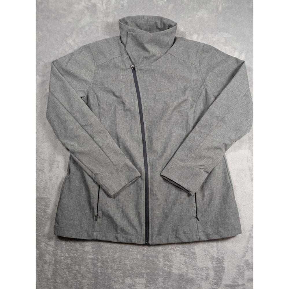 Intel Corporation North End Jacket Womens Size XL Gray Wrap Neck Waterproof